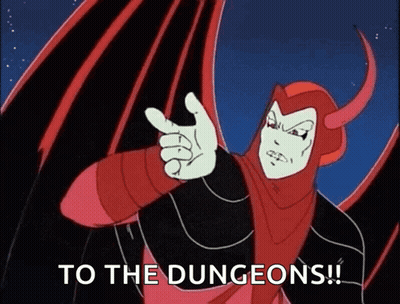 Cartoon Character Saying To The Dungeons Pointing At Camera GIF