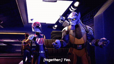 Cartoon Character Saying Together Yes Standing Next To Another GIF