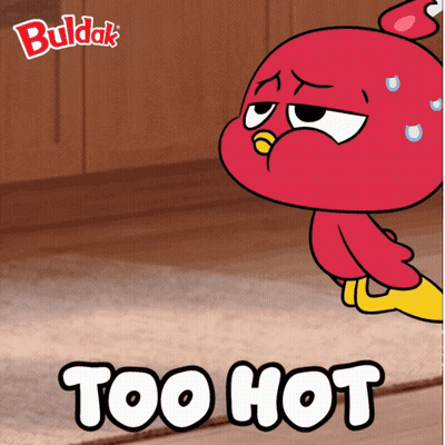 Cartoon Character Saying Too Hot GIF