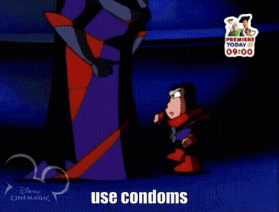 Cartoon Character Saying Use Condoms GIF