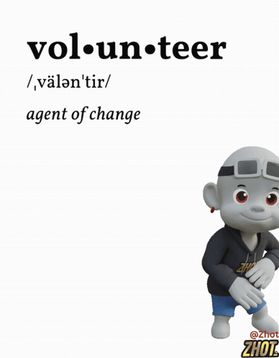 Cartoon Character Saying Vol.un.teer GIF