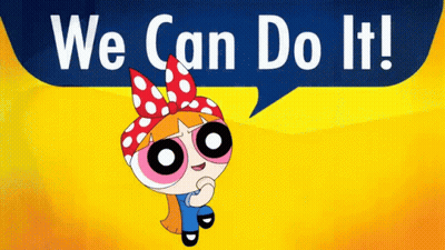 Cartoon Character Saying We Can Do It GIF