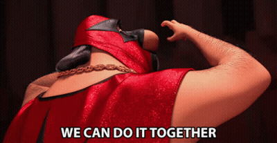 Cartoon Character Saying We Can Do It Together GIF