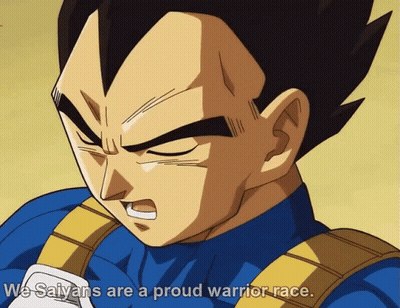 Cartoon Character Saying We Saiyans Are A Proud Warrior Race GIF