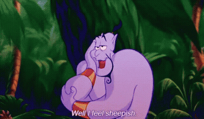 Cartoon Character Saying Well I Feel Sheepish GIF