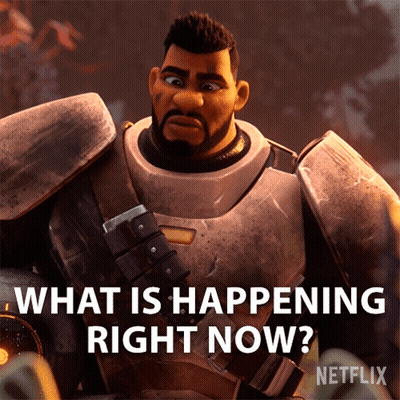 Cartoon Character Saying What Is Happening Right Now GIF