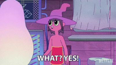 Cartoon Character Saying What Yes In Purple Room GIF