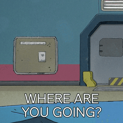 Cartoon Character Saying Where Are You Going GIF
