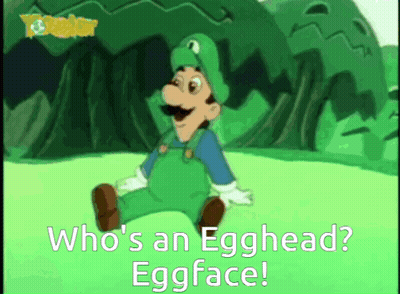 Cartoon Character Saying Who's An Egghead Eggface