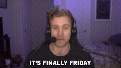Cartoon Character Saying Woo It's Finally Friday GIF