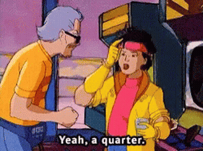 Cartoon Character Saying Yeah A Quarter And Another Character GIF