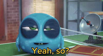 Cartoon Character Saying Yeah So Next To Satellite Dish GIF