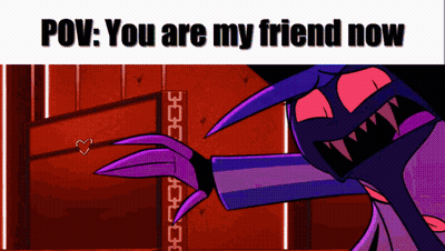 Cartoon Character Saying You Are My Friend Now GIF