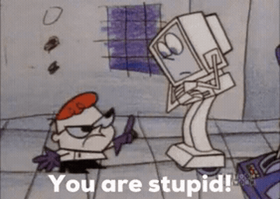 Cartoon Character Saying You Are Stupid Next To Computer GIF
