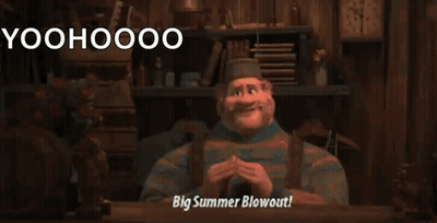 Cartoon Character Says Big Summer Blowout GIF