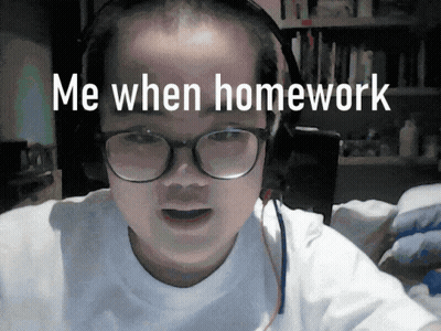 Cartoon Character Says Do Your Homework GIF