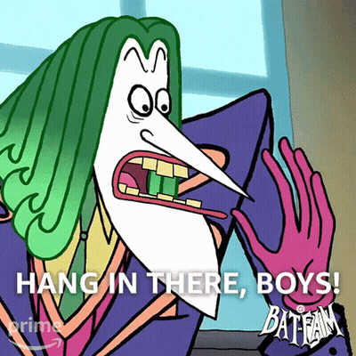Cartoon Character Says Hang In There Boys GIF