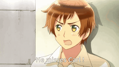 Cartoon Character Says He Misses Carl In White Shirt GIF