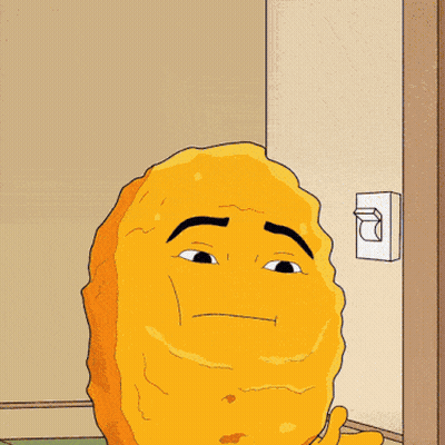 Cartoon Character Says Help Me In Front Of Blue Sign GIF