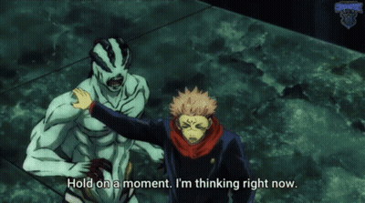 Cartoon Character Says Hold On A Moment I'm Thinking Right Now GIF