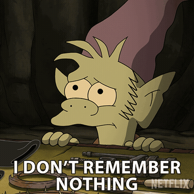 Cartoon Character Says I Don't Remember Nothing GIF