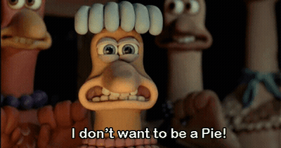 Cartoon Character Says I Don't Want To Be A Pie GIF