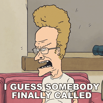 Cartoon Character Says I Guess Somebody Finally Called While Sitting on Couch
