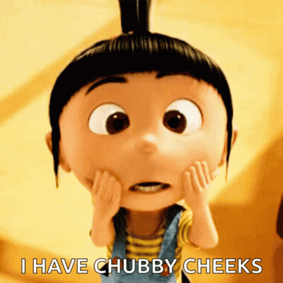 Cartoon Character Says I Have Chubby Cheeks GIF