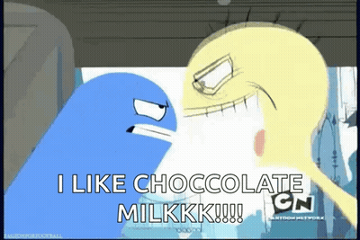 Cartoon Character Says I Like Chocolate Milk GIF