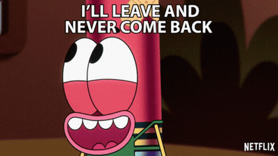 Cartoon Character Says I'll Leave And Never Come Back GIF