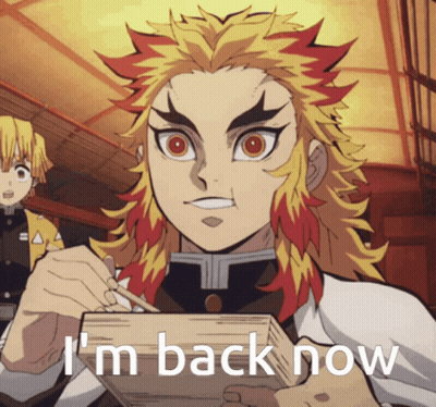 Cartoon Character Says I'm Back Now Holding Wood GIF