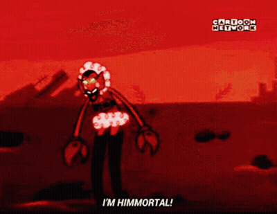 Cartoon Character Says I'm Himmortal Near Cartoon Network Logo GIF