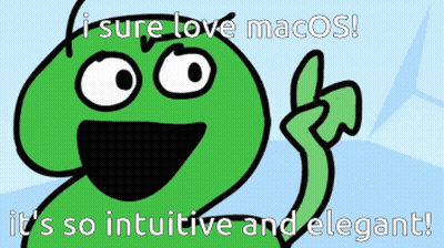 Cartoon Character Says I Sure Love Macos GIF