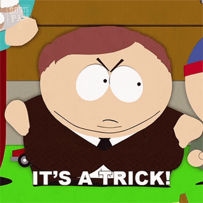 Cartoon Character Says It's A Trick GIF