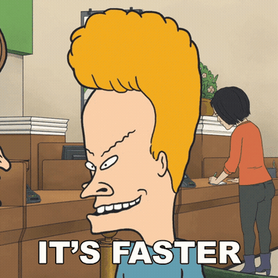 Cartoon Character Says It's Faster
