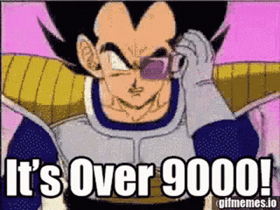 Cartoon Character Says It's Over 9000 GIF
