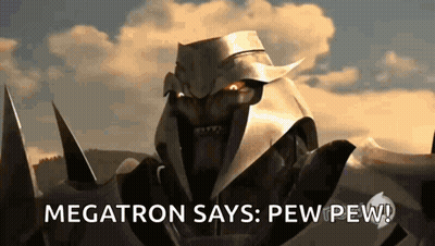 Cartoon Character Says Megatron Says Pew Pew GIF