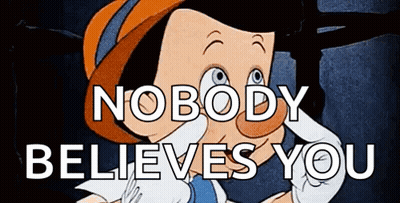 Cartoon Character Says Nobody Believes You Holding Gun GIF