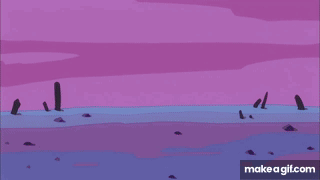 Cartoon Character Says One Cerberus Purple And Blue Background GIF
