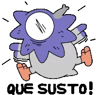 Cartoon Character Says Que Susto Sticker