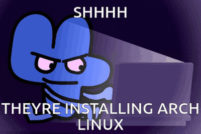 Cartoon Character Says Shhhh Installing Arch Linux GIF