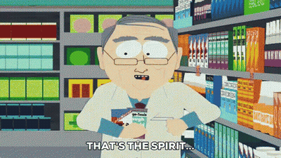 Cartoon Character Says That's The Spirit In A Store GIF