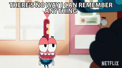Cartoon Character Says There's No Way I Can Remember Anything Netflix Ad GIF