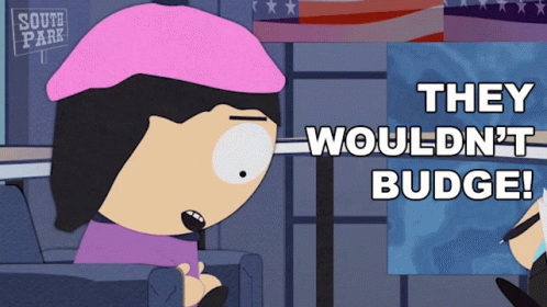 Cartoon Character Says They Wouldn't Budge GIF