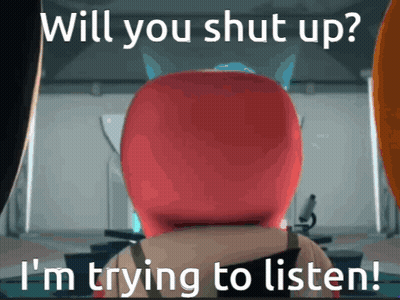 Cartoon Character Says Will You Shut Up GIF