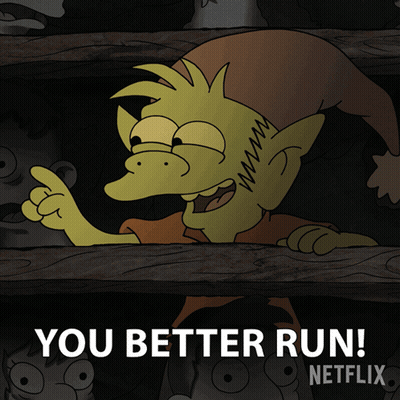 Cartoon Character Says You Better Run Netflix GIF