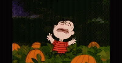 Cartoon Character Screaming In Pumpkin Field GIF