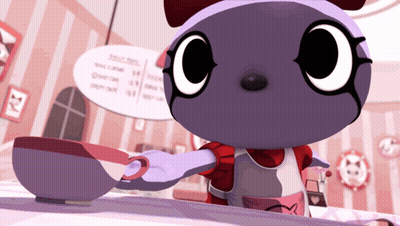 Cartoon Character Serving Coffee In Cafe GIF