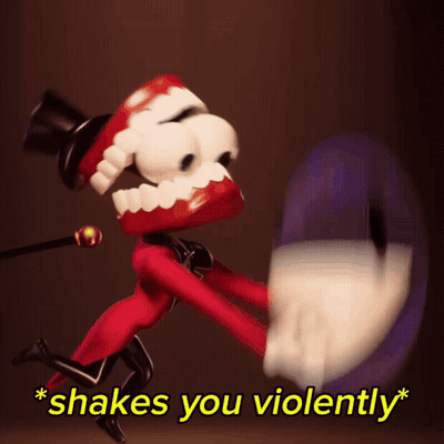 Cartoon Character Shakes You Violently While Kicking GIF