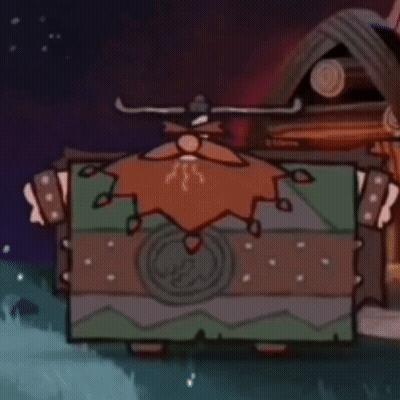 Cartoon Character Shaking Hands And Holding Box GIF
